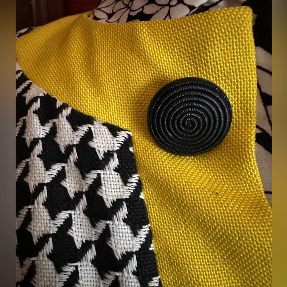 VINTAGE 70s Lanz Original Houndstooth Cropped Jacket Sz S - Picture 2 of 7